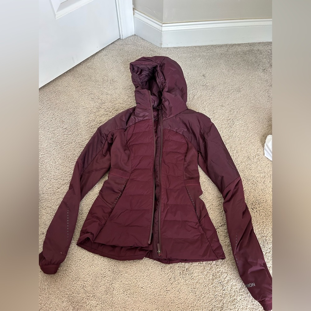 LULULEMON- pack it down jacket- maroon- size 2
